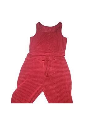 Burgundy Ribbed Crop Top Pants Set 2XL